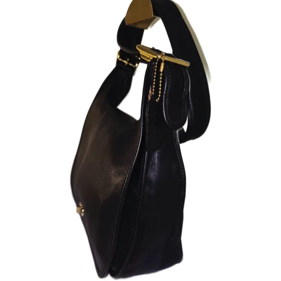Coach Vintage Black Crescent Leather Legacy Classic Crossbody